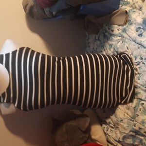 Black and White Striped Sleeveless Dress